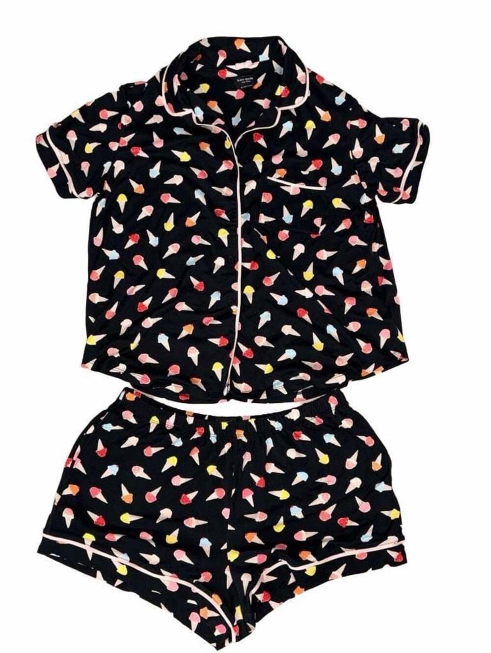 Kate Spade New York Painterly Ice Cream Short PJ Set Black Size M